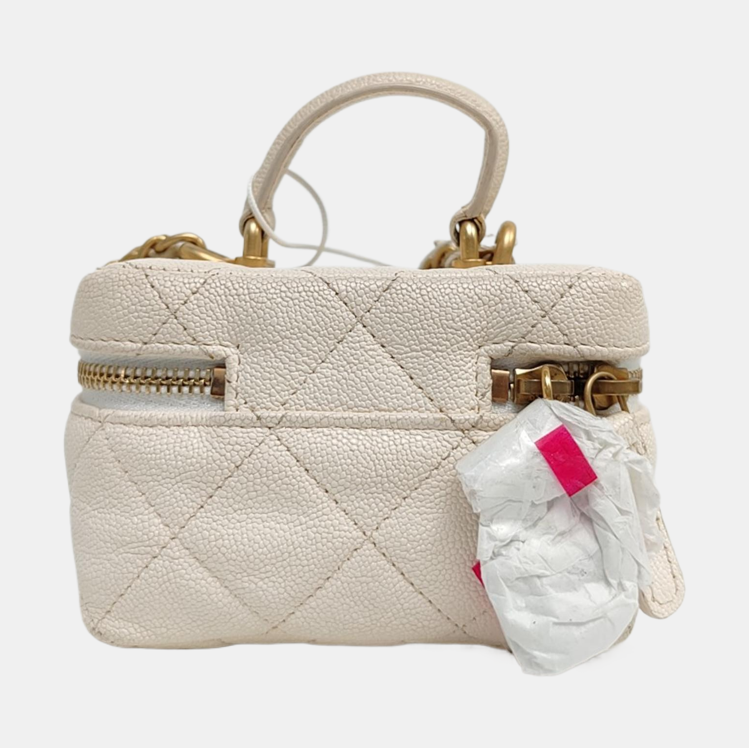 Quilted Grained Calfskin White