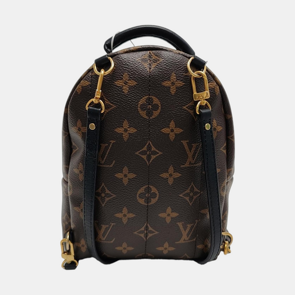 Authenticated pre-owned  PALM SPRINGS Mini Monogram Coated Canvas Brown - Backpack at Looply