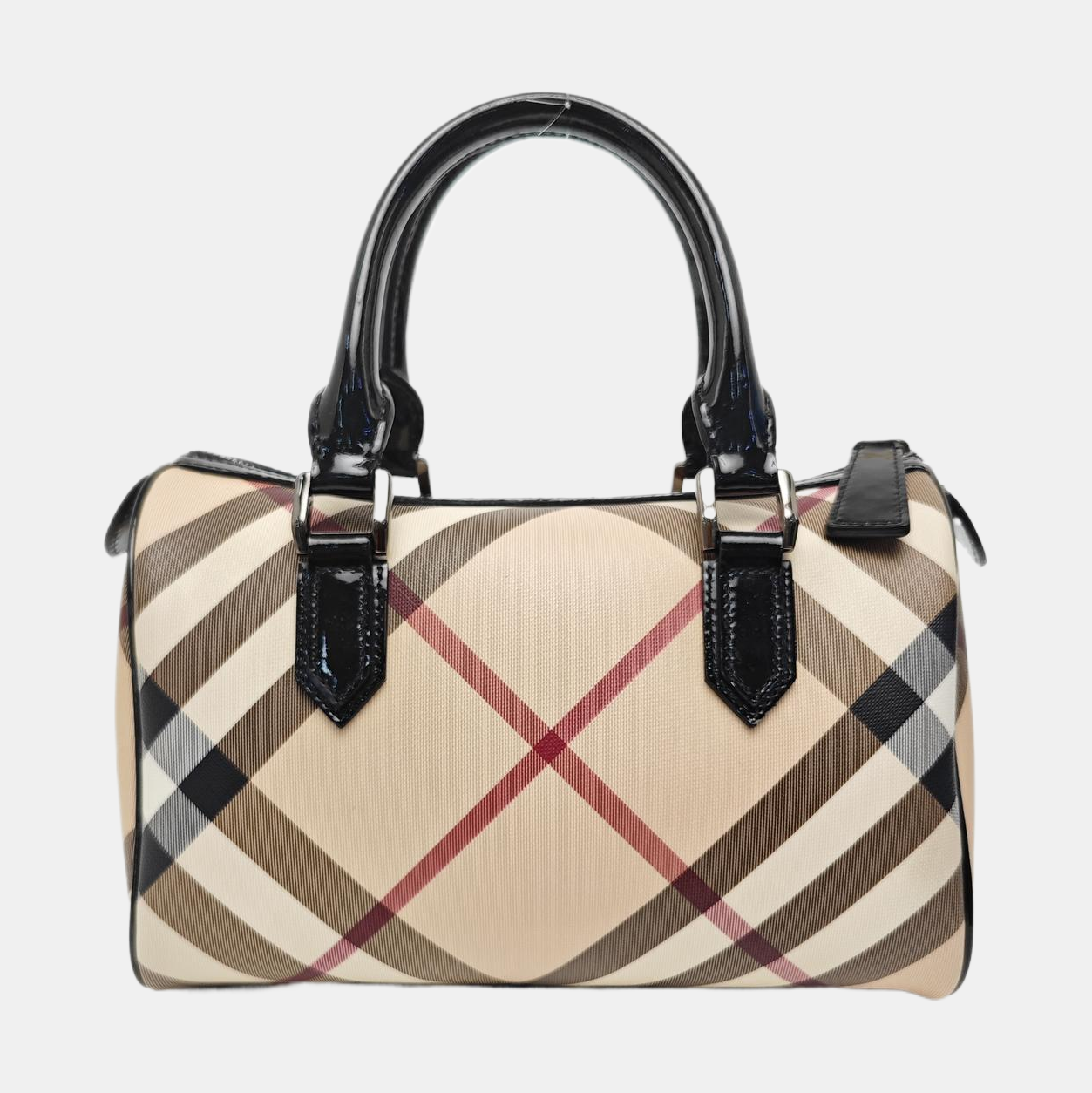 Coated Canvas Top Handle Bag Beige