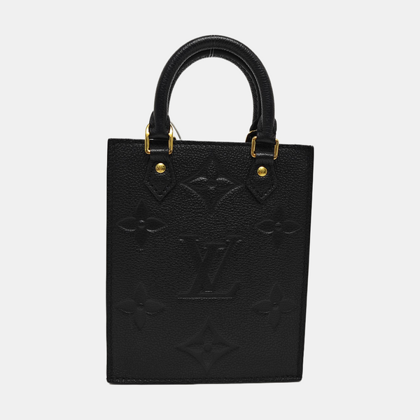 SAC PLAT Mini Calfskin Black