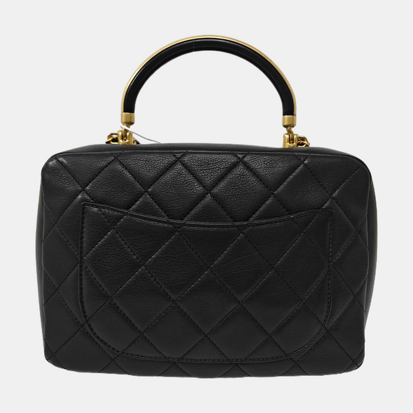 Quilted Calfskin Shoulder Bag Black