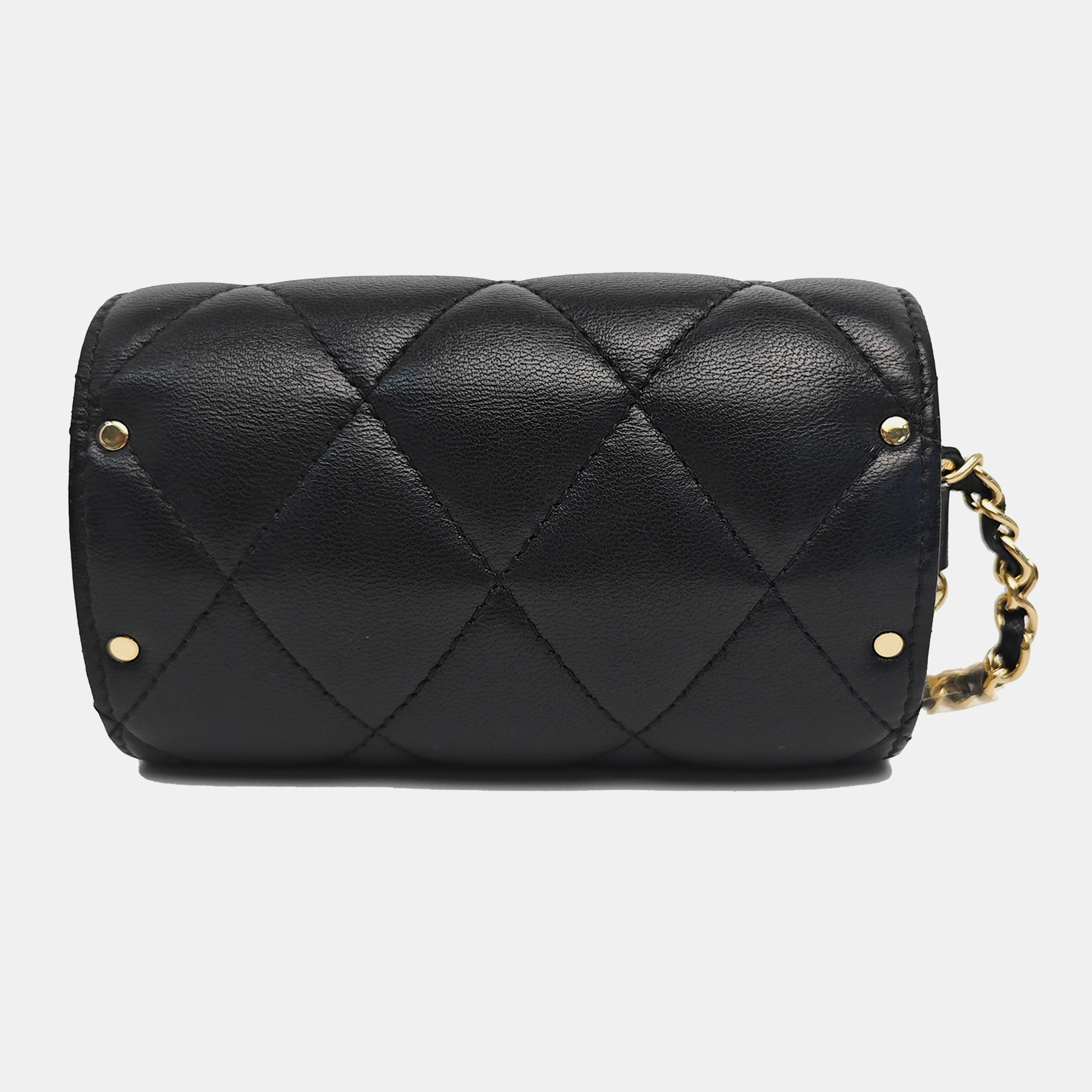 Quilted Lambskin Shoulder Bag Black