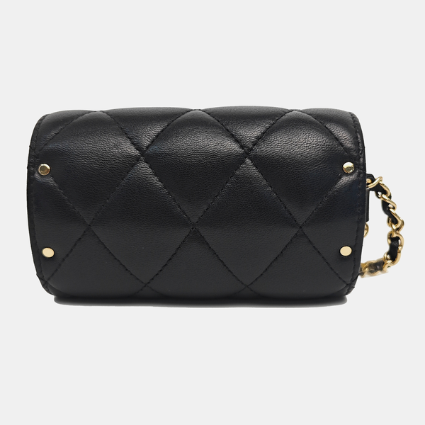 Quilted Lambskin Shoulder Bag Black