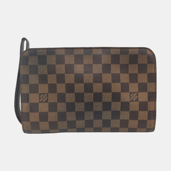 SAINT LOUIS Damier Ebene Coated Canvas Brown