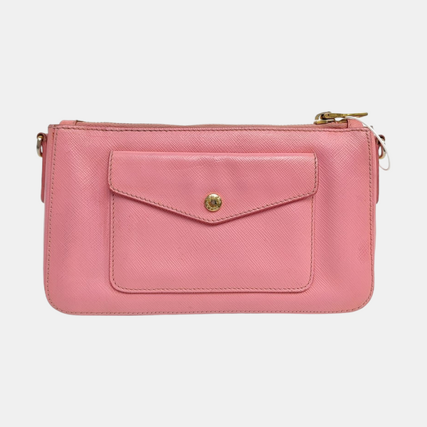 Saffiano Calfskin Shoulder Bag Pink