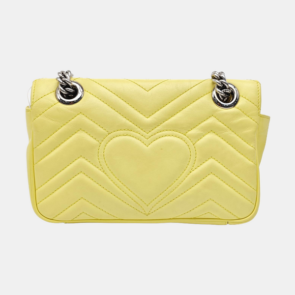 GG Marmont Small Quilted Calfskin Yellow