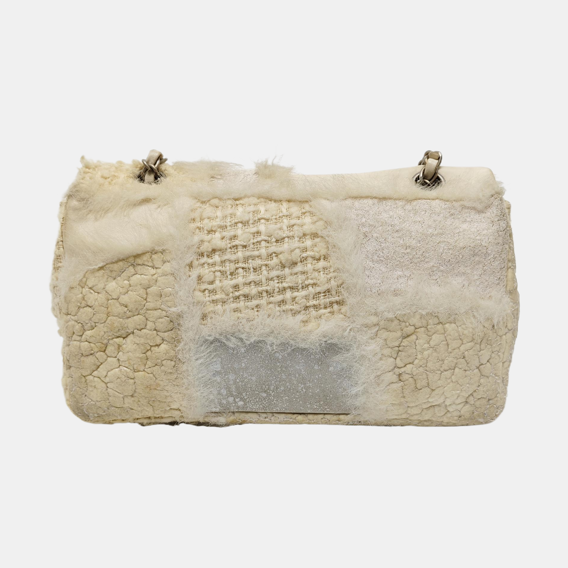 Authenticated pre-owned  CLASSIC FLAP Fabric Beige - Shoulder Bag at Looply