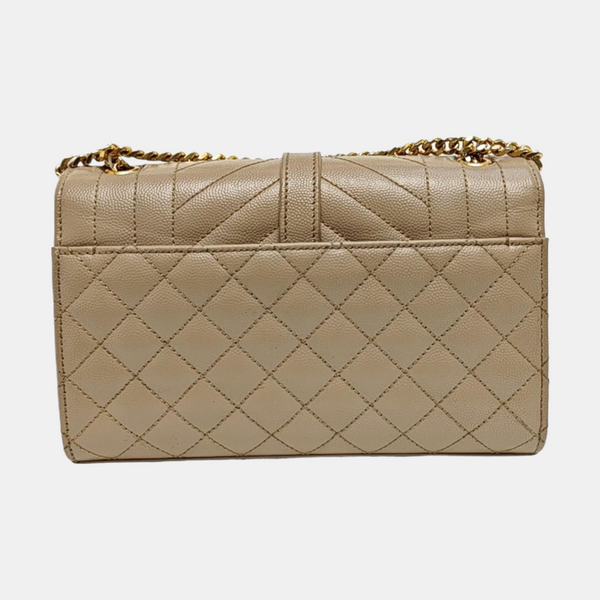 Authenticated pre-owned  ENVELOPE Medium Quilted Calfskin Beige - Shoulder Bag at Looply