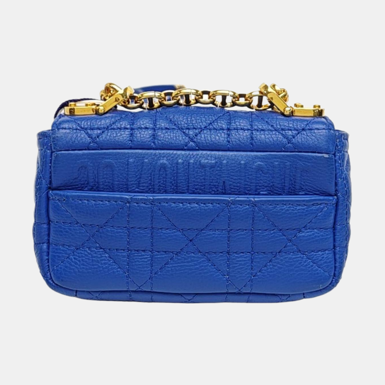 Dior Caro Super Mini Cannage Calfskin Blue