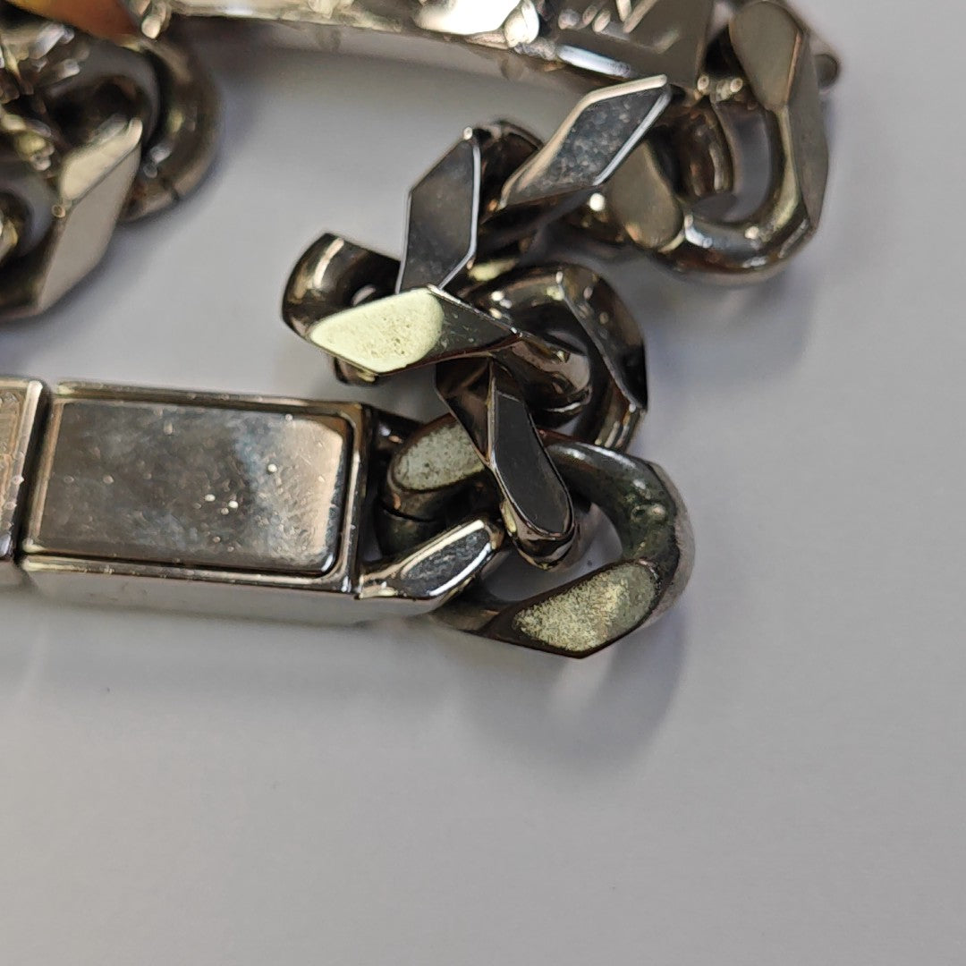 Monogram Metal Silver Bracelet
