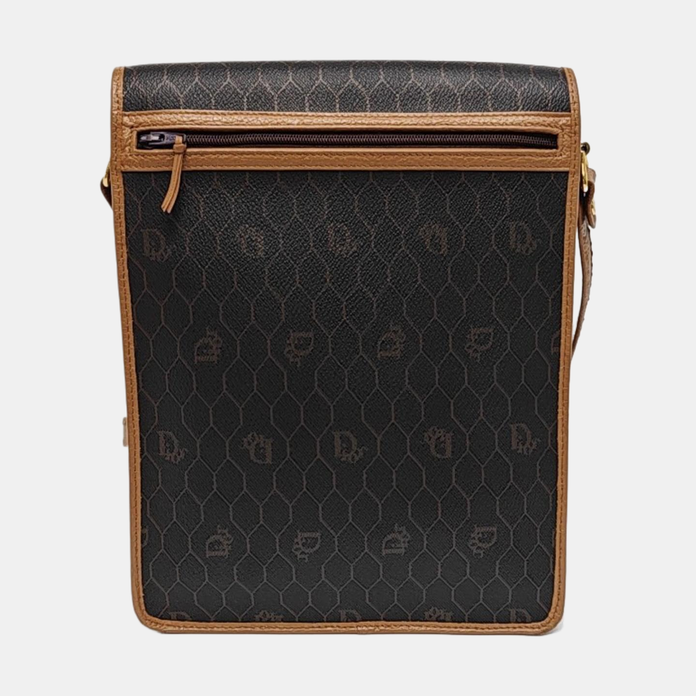Coated Canvas Crossbody Bag Brown