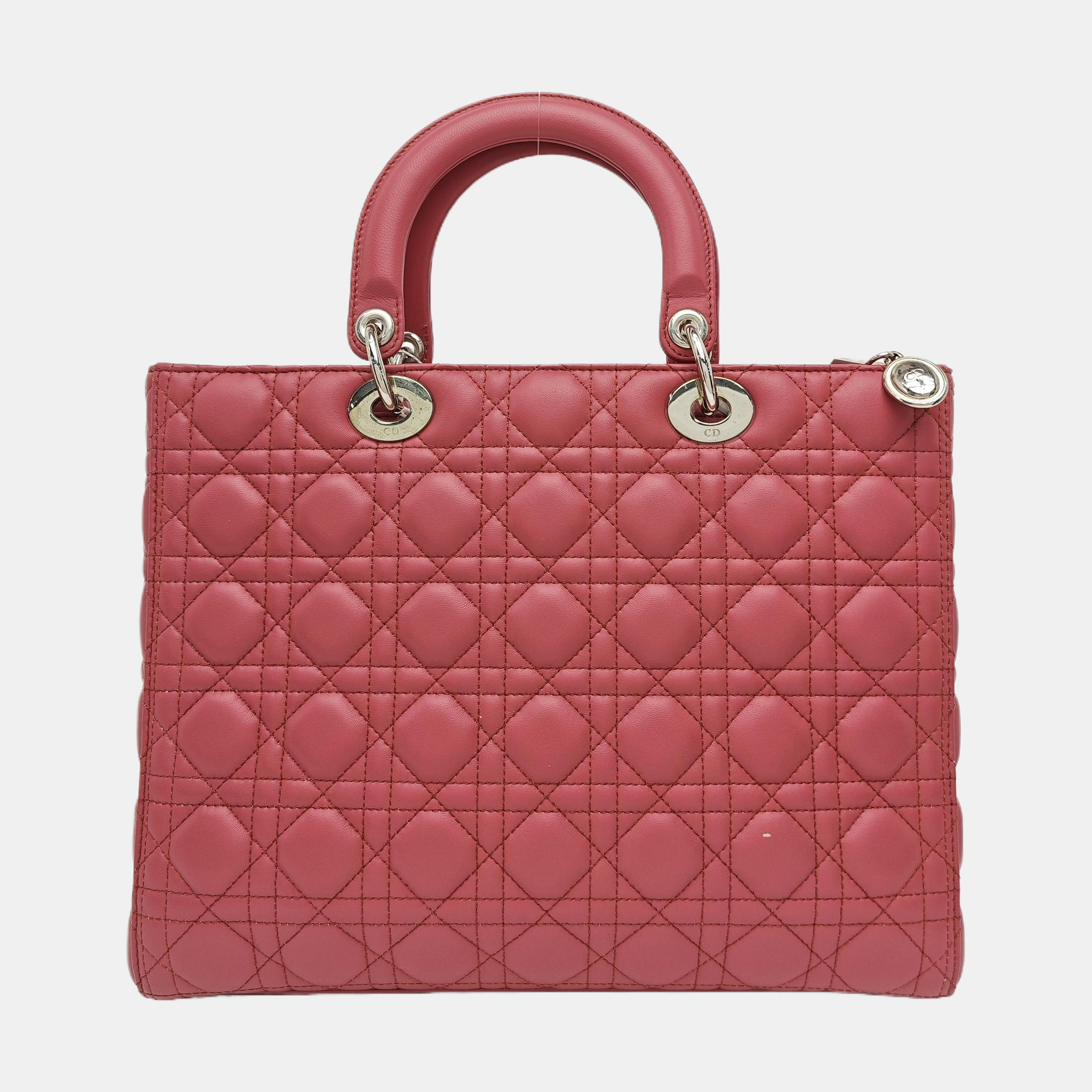 Lady Dior Large Cannage Lambskin Red