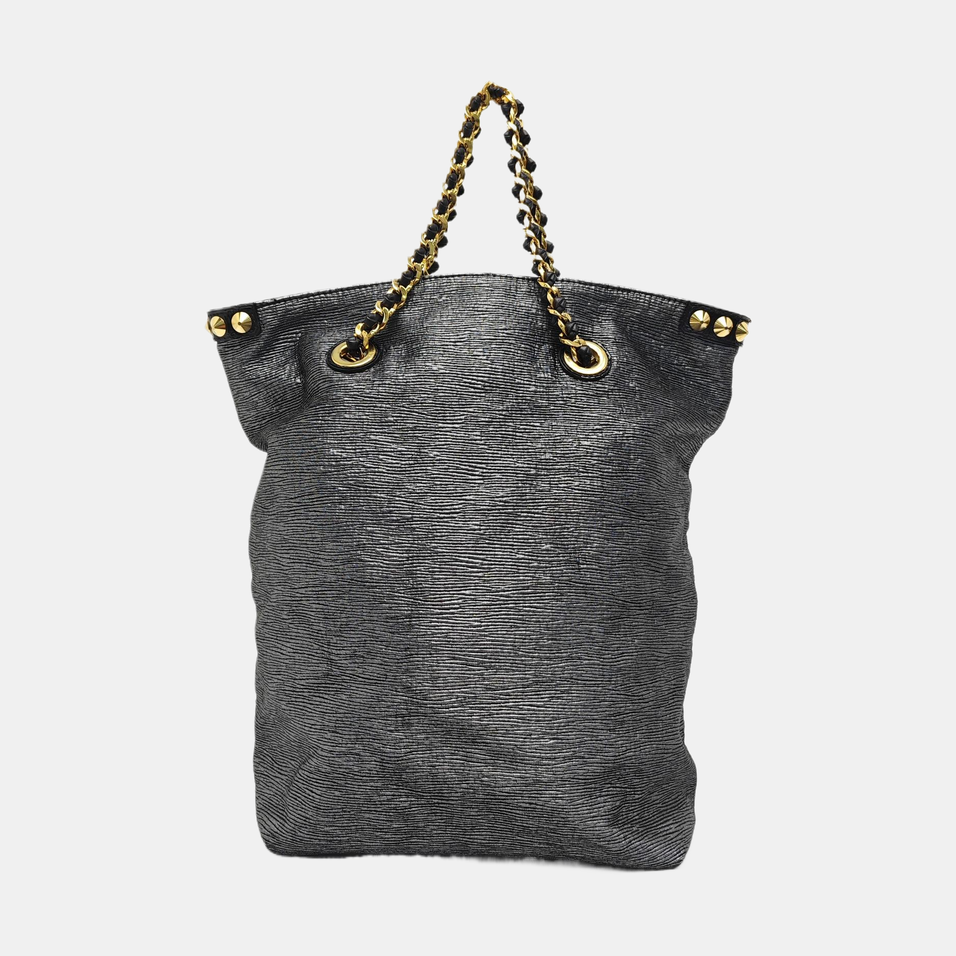 Fabric Tote Bag Silver