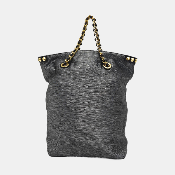 Fabric Tote Bag Silver