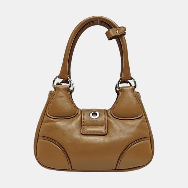 Lambskin Shoulder Bag Brown
