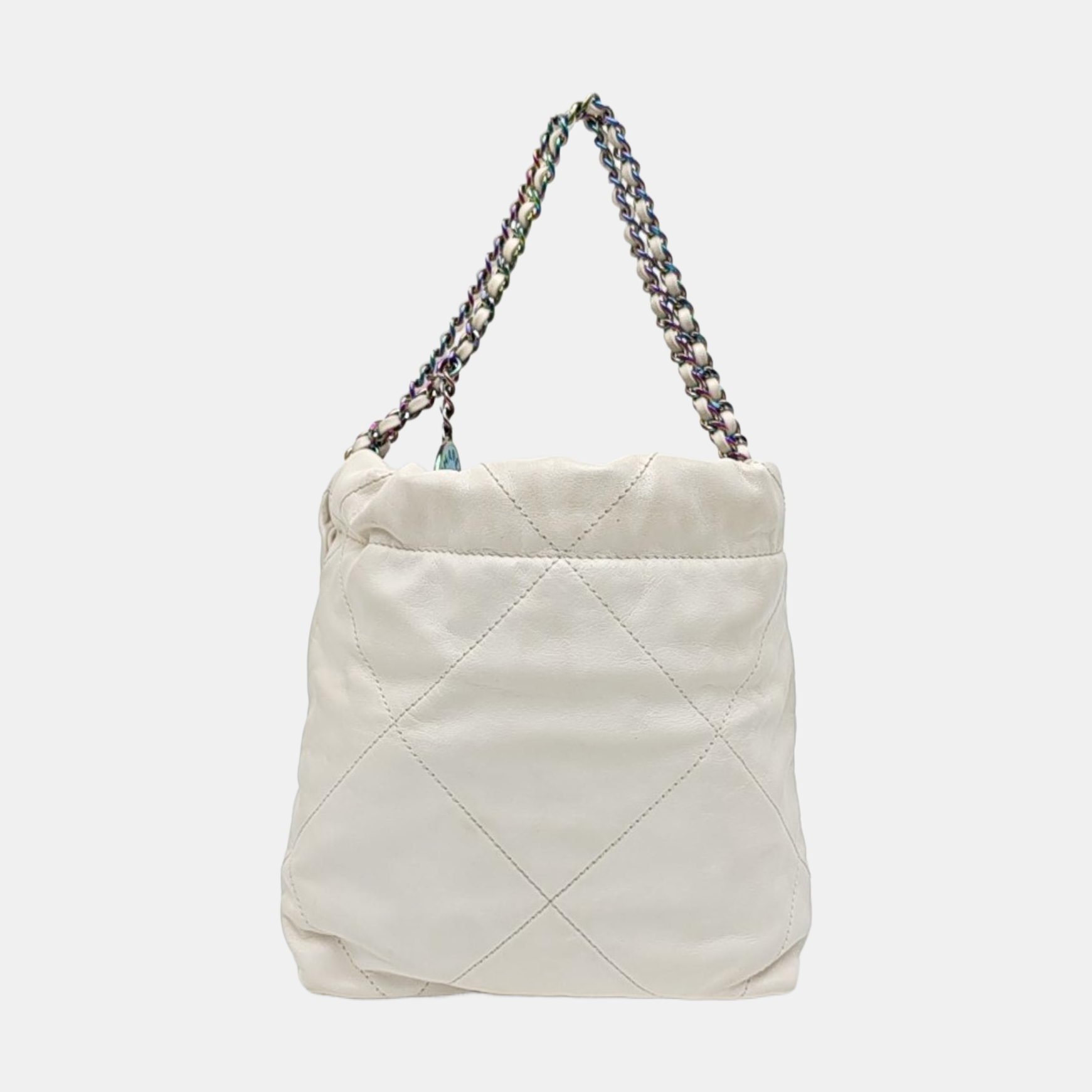 CHANEL 22 Mini Quilted Calfskin White