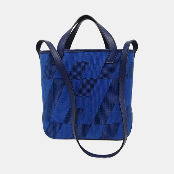 Cabas H En Biais Fabric Blue