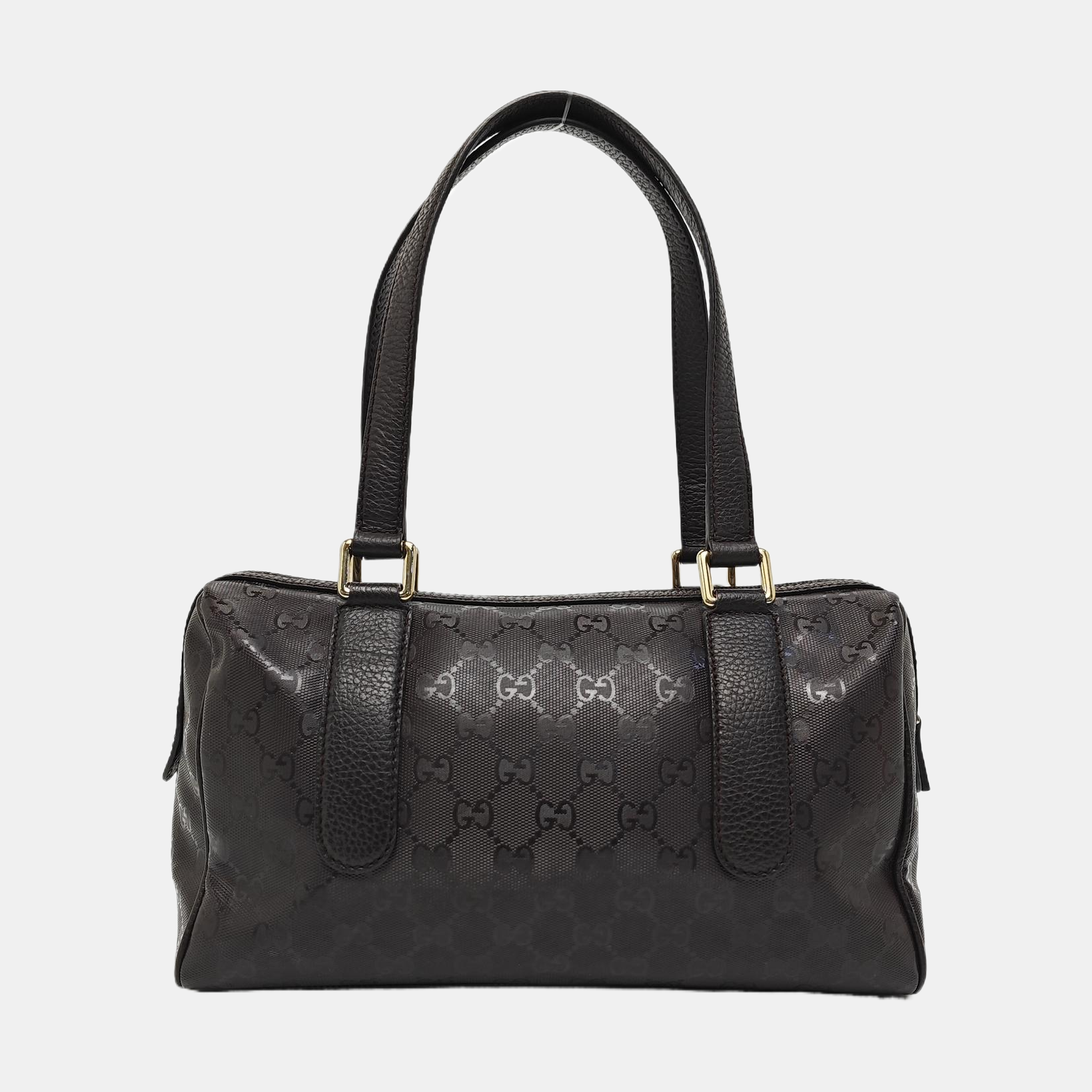 Monogram Coated Canvas Tote Bag Brown