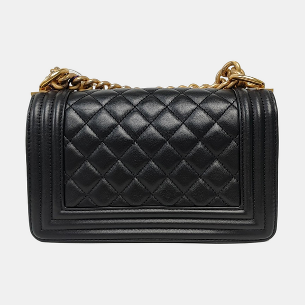 BOY CHANEL Small Quilted Calfskin Black