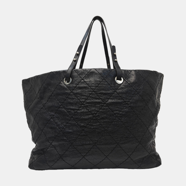 ON THE ROAD Small Quilted Grained Calfskin Black