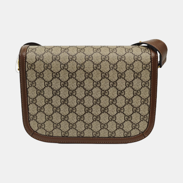 Horsebit 1955 Medium Monogram Coated Canvas Beige