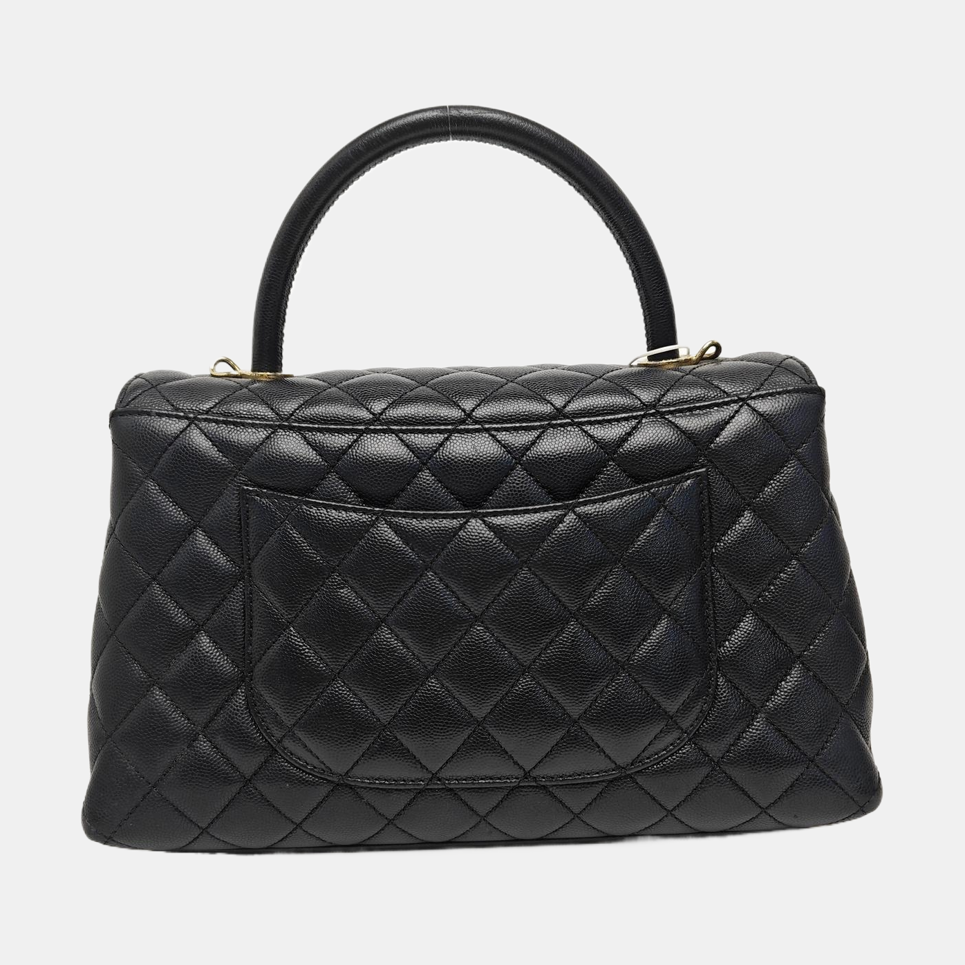 COCO HANDLE Medium Quilted Grained Calfskin Black