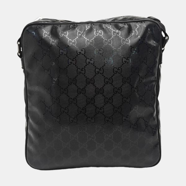 Monogram Coated Canvas Shoulder Bag Black