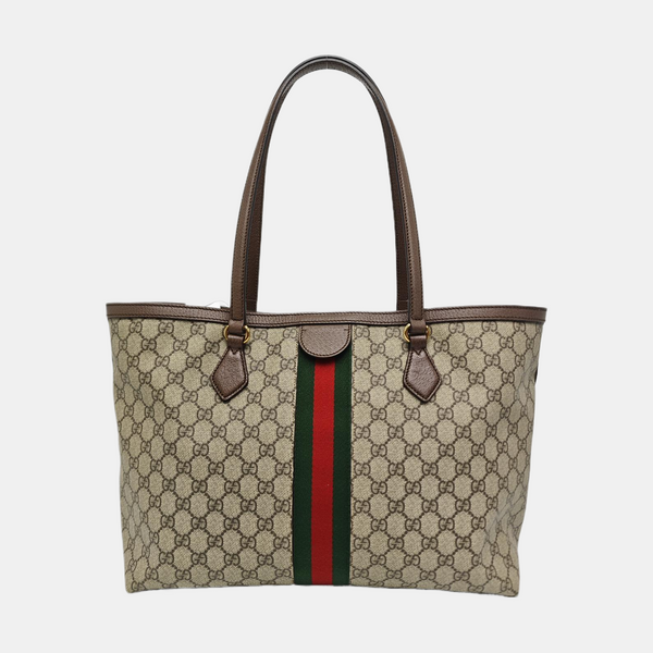 Ophidia Medium Monogram Coated Canvas Beige