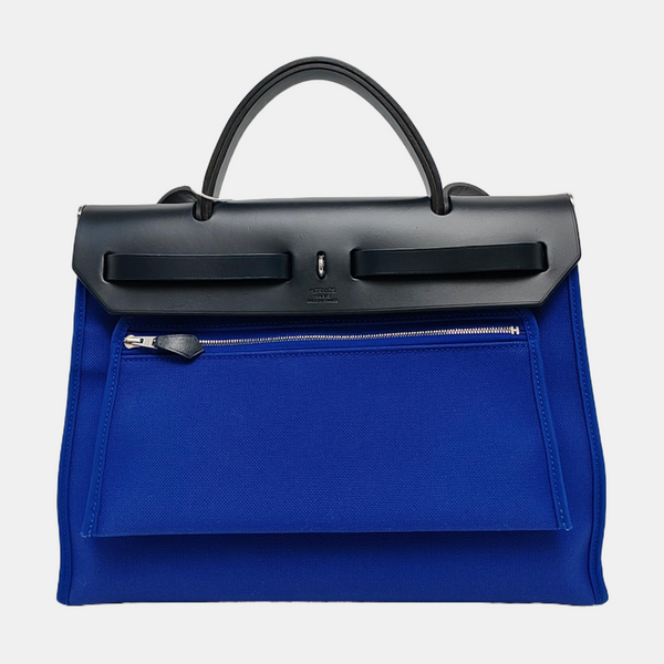 Authenticated pre-owned  Herbag 31 Canvas Blue - Shoulder Bag at Looply
