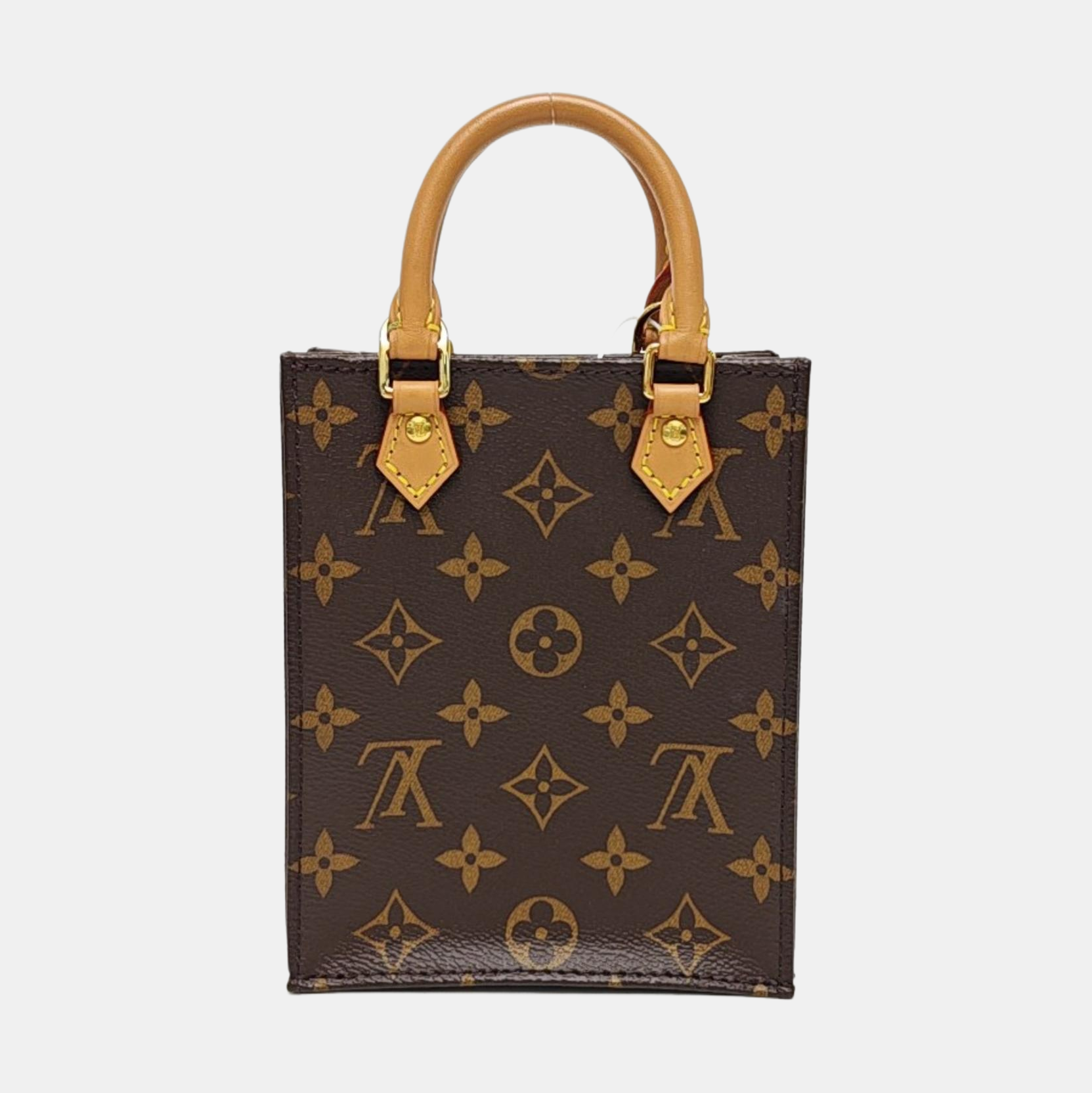 SAC PLAT Mini Monogram Coated Canvas Brown