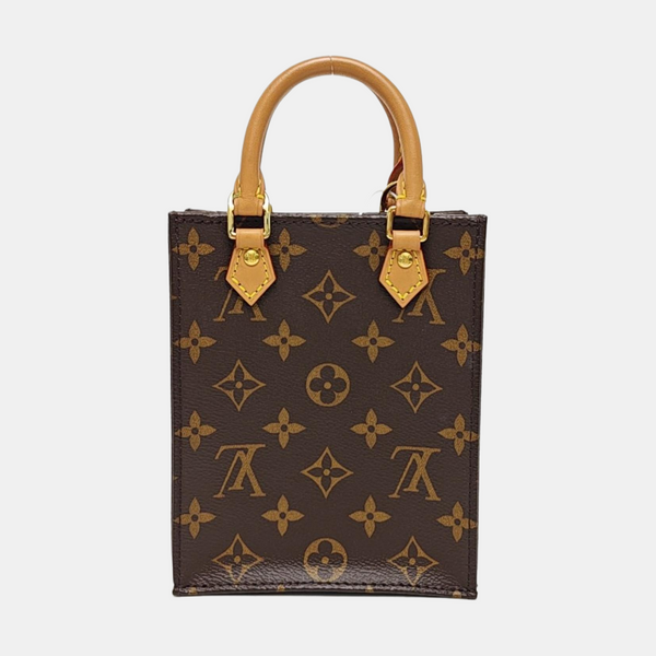 SAC PLAT Mini Monogram Coated Canvas Brown