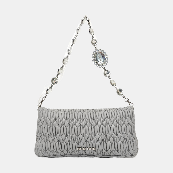 Crystal Quilted Lambskin Gray