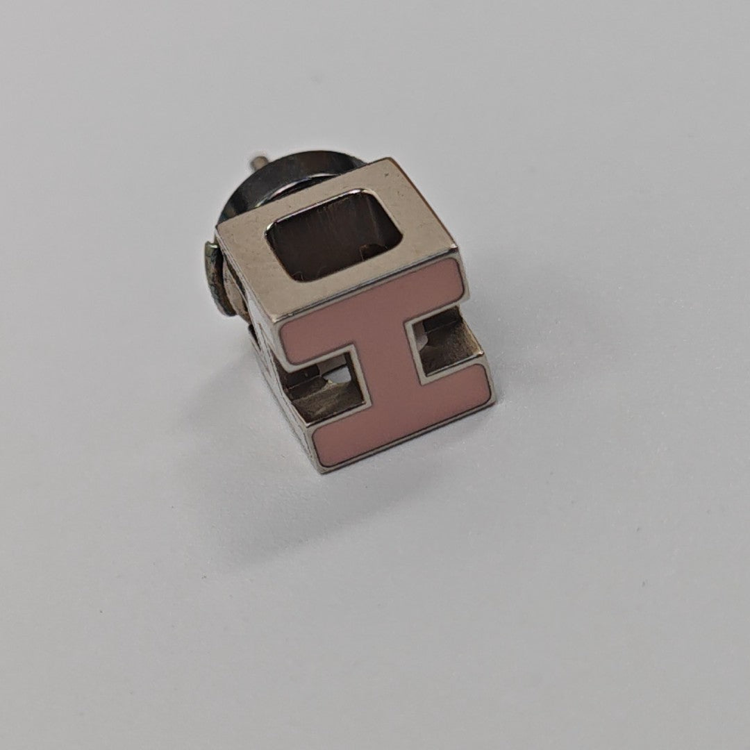 Cage D'h Metal Silver Stud Earrings