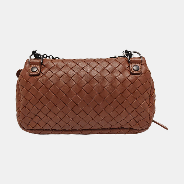 Lambskin Shoulder Bag Brown