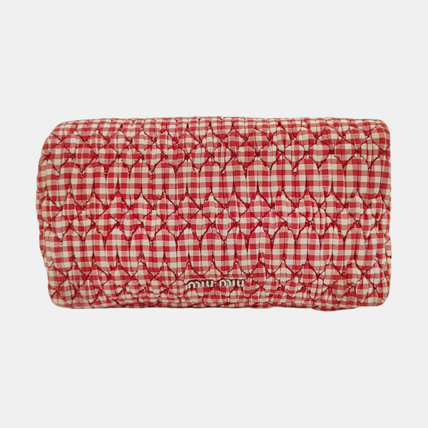 Bolso bandolera de tela acolchada rojo