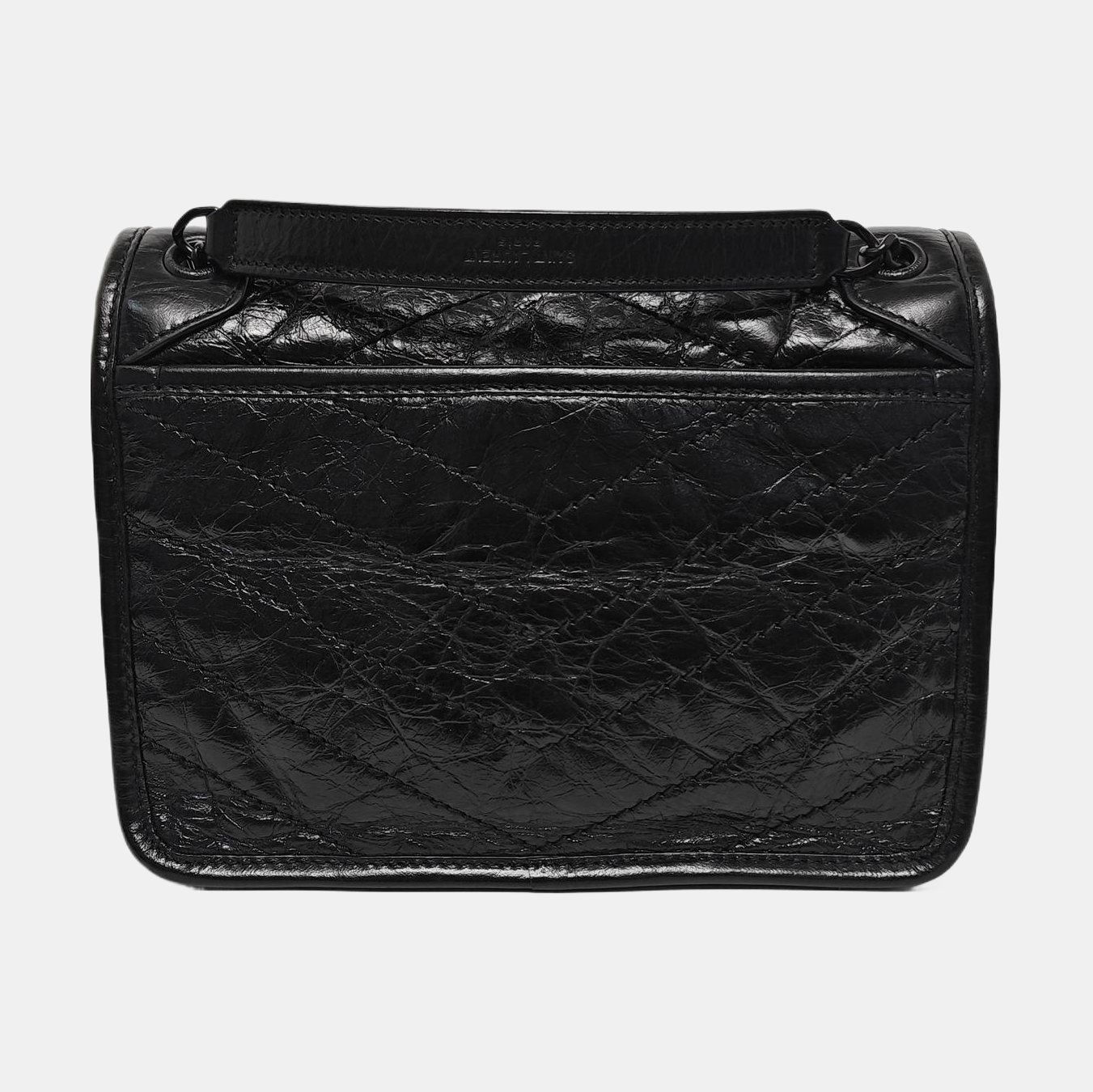 NIKI Small Chevron Calfskin Black