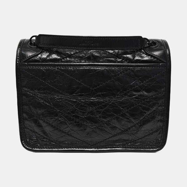 NIKI Small Chevron Calfskin Black