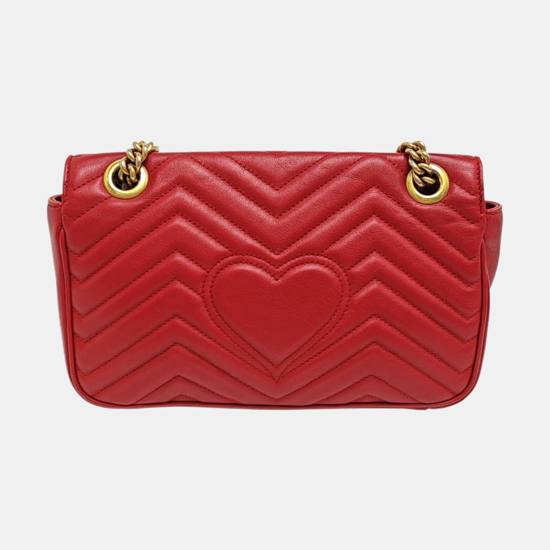 GG Marmont Medium Quilted Calfskin Red