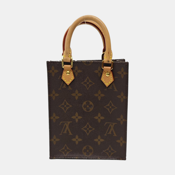 SAC PLAT Mini Monogram Coated Canvas Brown