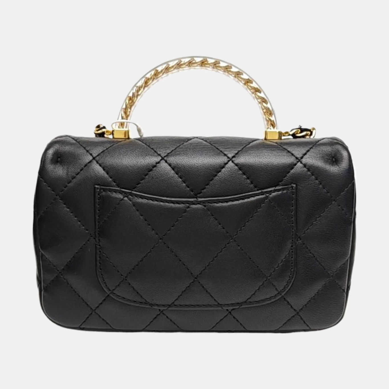 Quilted Lambskin Shoulder Bag Mini Black