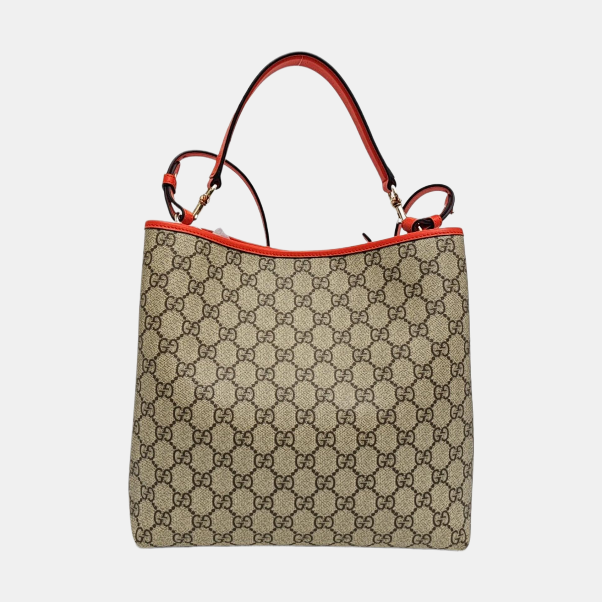 GG Emblem Medium Monogram Coated Canvas Beige