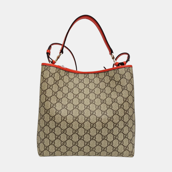 GG Emblem Medium Monogram Coated Canvas Beige