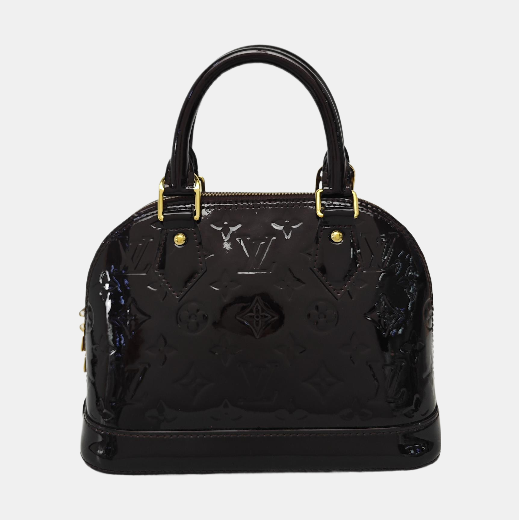 ALMA BB Monogram Patent Leather Brown