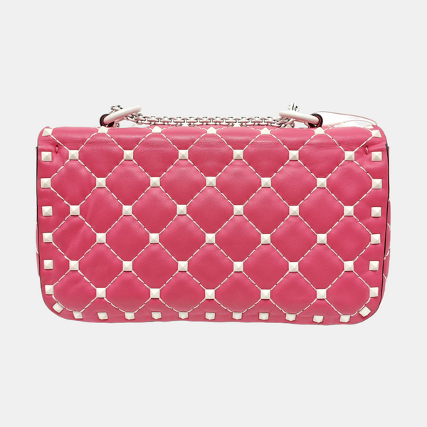 Spike Up Small Quilted Lambskin Pink