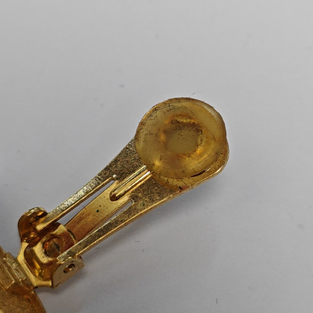 Petit CD Metal Gold Clip On Earrings