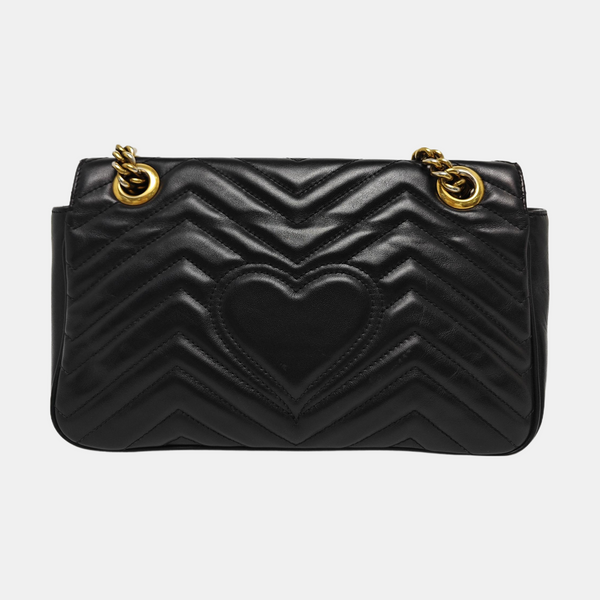 GG Marmont Small Quilted Calfskin Black