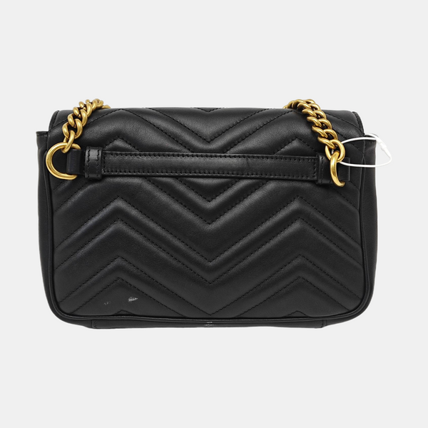 GG Marmont Small Quilted Calfskin Black