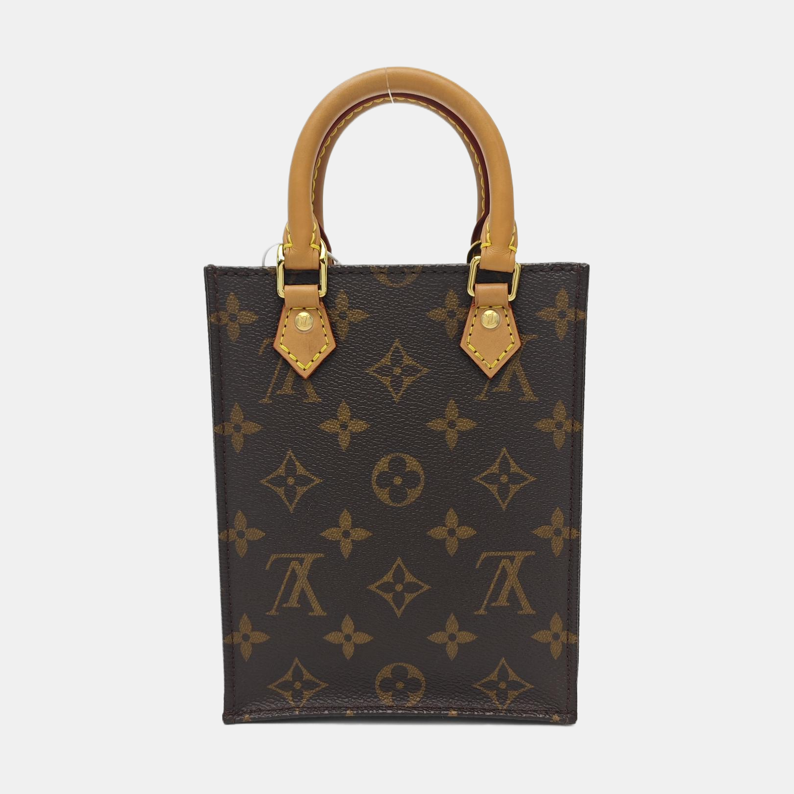 SAC PLAT Mini Monogram Coated Canvas Brown