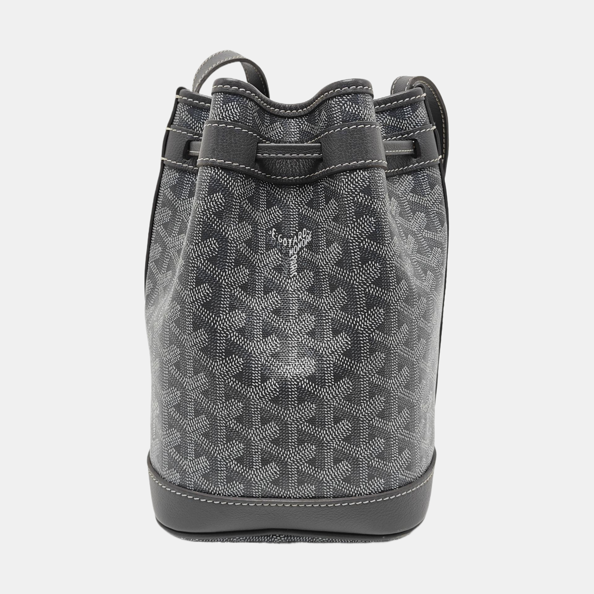 Authenticated pre-owned  Petit Flot Coated Canvas Grey - Bucket Bag at Looply