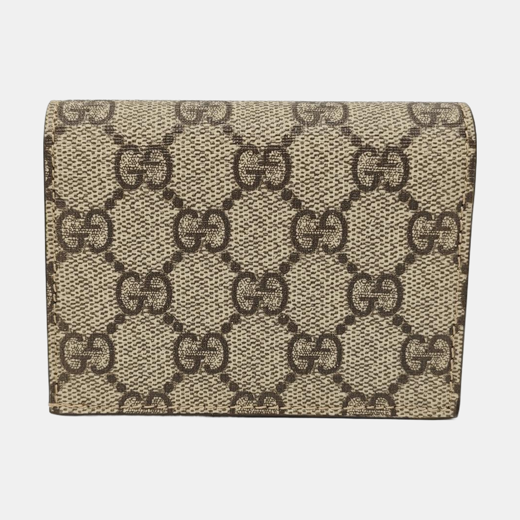 GG Marmont Mini Monogram Coated Canvas Gray Wallet